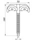 Крепление-крюк забивное двойное для трубы Ø16-25, длина 100мм, белая (100шт)