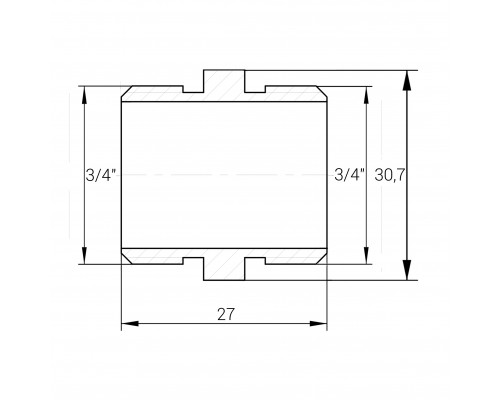 Ніпель нікельований 3/4″ЗР х 3/4″ЗР штампований А0502А(нк) VA - VA