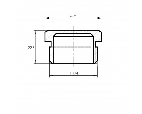 Заглушка латунна 1 1/4″ЗР штампована А1094А VA - VA