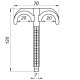 Кріплення-гак забивне подвійне для труби Ø16-20 довжина 120мм чорна CRISTAL (100шт) - CRISTAL