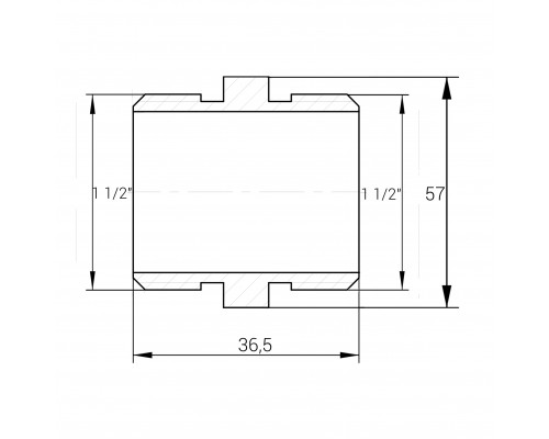 Ніпель латунний 1 1/2″ЗР х 1 1/2″ЗР штампований А0535А VA - VA