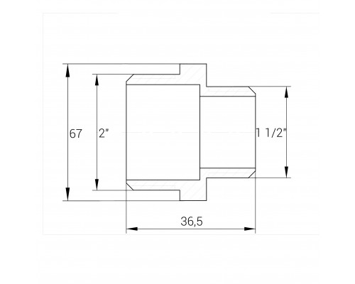 Ниппель редукционный латунный 2″НР х 1 1/2″НР штампованный А0545А VA