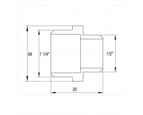 Ніпель редукційний латунний 1 1/4″ЗР х 1/2″ЗР штампований А0514А VA - VA