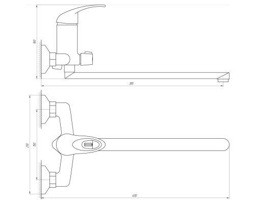 Смеситель для ванны Globus Lux Sena GLS-208