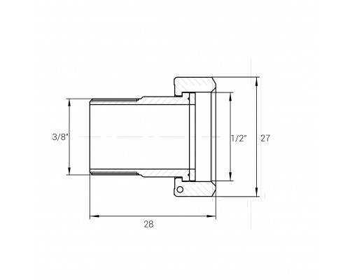 Штуцер для бытовой техники никелированный 1/2″ВР х 3/8″НР без резиновой прокладки Б2705КА(нк) VA