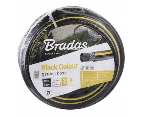 Шланг для поливу BLACK COLOUR 3/4″ 25м, Bradas Польща чорний WBC3/425 - BRADAS