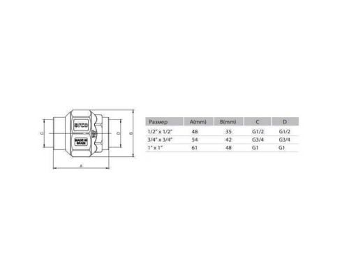 Клапан зворотнього ходу ARCO 3/4″ RET02 пласт. шток (191204) - ARCO