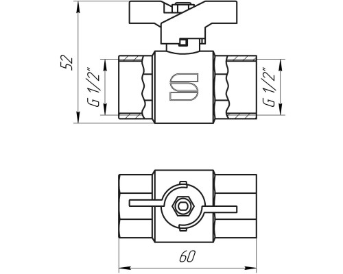 Кран кульовий прямий SELBA 1/2″ ВВ ЖБ SL1507 - SELBA