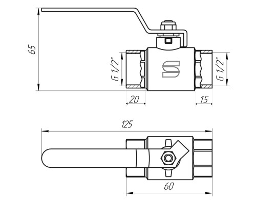 Кран кульовий прямий SELBA 1/2″ ВВ КР SL1506 - SELBA