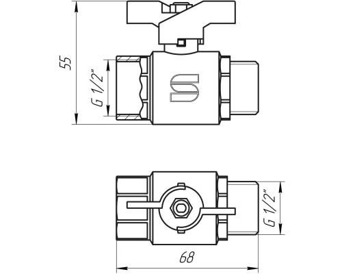 Кран шаровый прямой SELBA 1/2″ НВ КБ SL1508