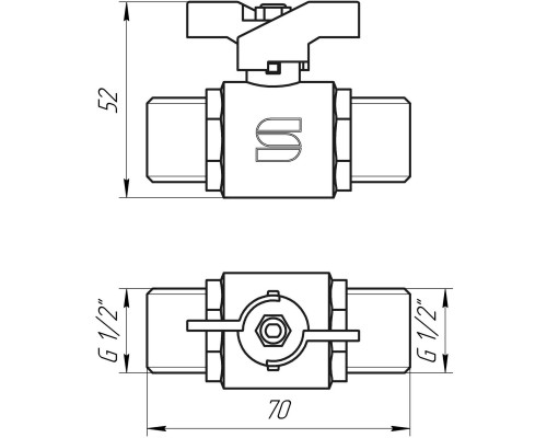 Кран кульовий прямий SELBA 1/2″ ЗЗ КБ SL1503 - SELBA