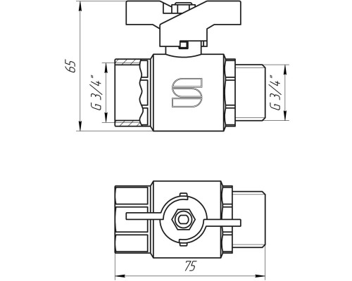 Кран шаровый прямой SELBA 3/4″ НВ КБ SL1508