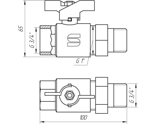 Кран кульовий прямий з американкою SELBA 3/4″ КБ SL1509 - SELBA