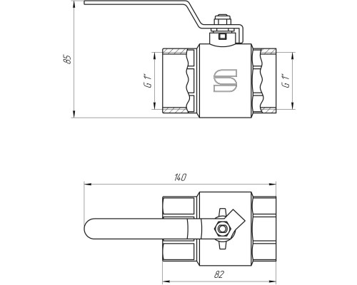 Кран кульовий прямий SELBA 1″ ВВ КР SL1506 - SELBA