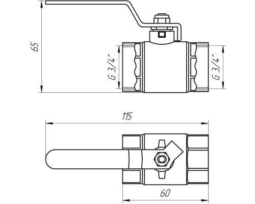 Кран шаровый прямой Q PROFESSIONAL 3/4″ ВВ КР PN40 QP151