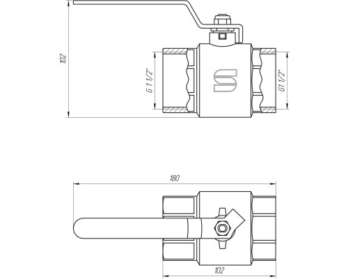 Кран шаровый прямой SELBA 1 1/2″ ВВ КР SL1506