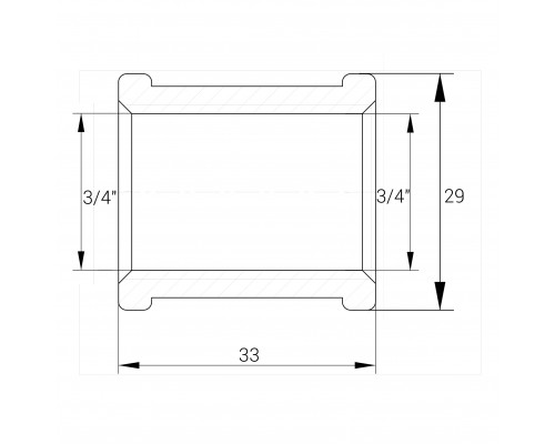 Муфта латунна 3/4″ВР х 3/4″ВР ливарна А0302А VA - VA