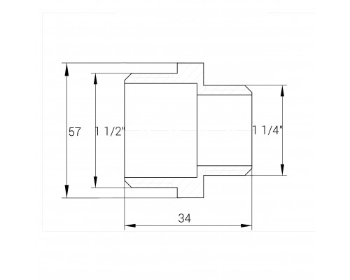 Ніпель редукційний латунний 1 1/2″ЗР х 1 1/4″ЗР штампований А0522А VA - VA