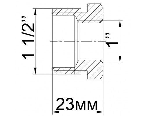 Футорка латунна 1 1/2″ЗР х 1″ВР ливарна 722Б - !NoName