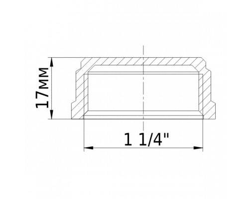 Заглушка латунна 1 1/4″ВР ливарна з отвором 1096Б - !NoName