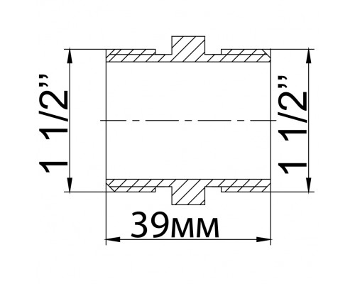 Ніпель латунний 1 1/2″ЗР х 1 1/2″ЗР ливарний 526-1Б - !NoName