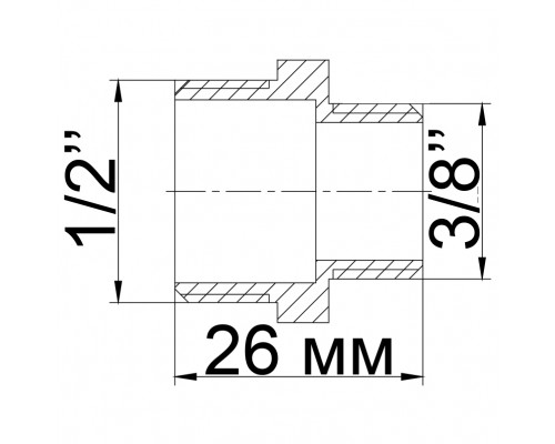 Ніпель редукційний латунний 1/2″ЗР х 3/8″ЗР ливарний 540-1Б - !NoName