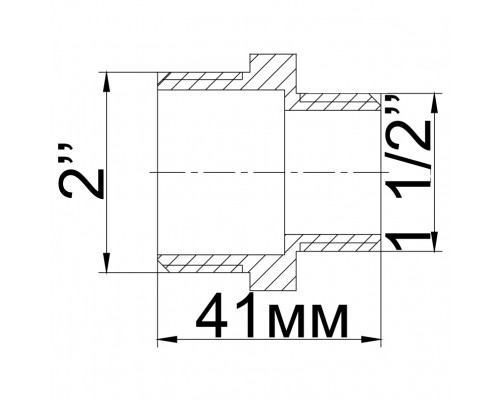Ніпель редукційний латунний 2″ЗР х 1 1/2″ЗР ливарний 520Б - !NoName
