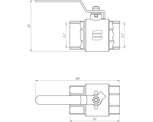 Кран кульовий прямий SELBA 2″ ВВ КР SL1506 - SELBA