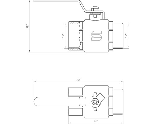 Кран шаровый прямой SELBA 2″ НВ КР SL1505