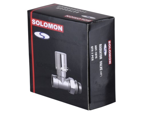 Кран вентильний прямий з американкою SOLOMON 1/2″ CHROM 1875 з ущільнювачем - Solomon