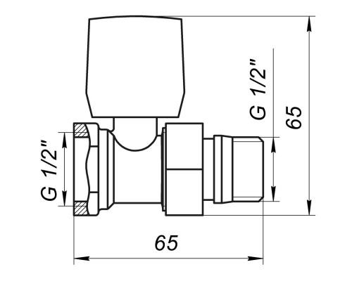 Кран радіаторний прямий ECO Technology ECO5106 1/2″ вентильний з ущільнювачем - ECO Technology