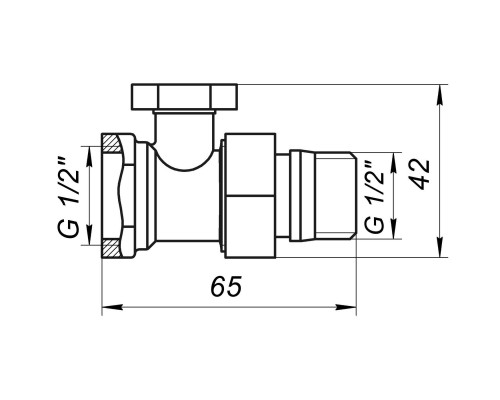 Кран радіаторний прямий ECO Technology ECO5108 1/2″ під ключ з ущільнювачем - ECO Technology