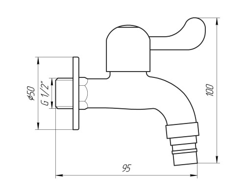 Кран кульовий для поливу Q PROFESSIONAL 1/2″ NV-QP3003 SUS304 нержавійка - Quality Professional