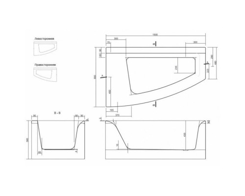 VIRGO MAX Ванна 150x90 права - Cersanit