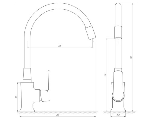 Смеситель для кухни Globus Lux Laguna GLA-0203SL-SB