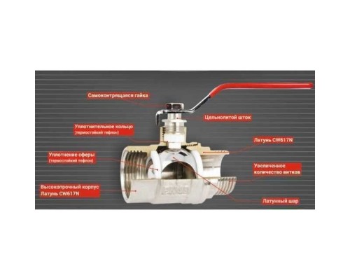 Кран кульовий прямий SOLOMON 1 1/4″ ЗВ КР PN40 В1002FM - Solomon