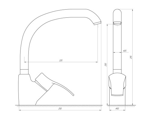 Змішувач для кухні Globus Lux QUEENSLAND GLQU-0203S-BIG-7-WHITE - Globus Lux