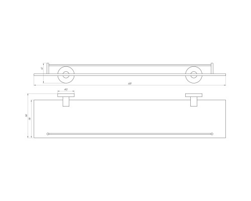 Полиця Globus Lux SS 8427 скло SUS304 - Globus Lux