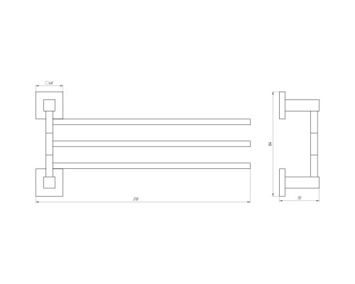 Держатель полотенец Globus Lux SQ 9431-3 SUS304