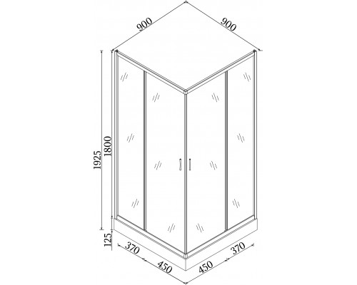 Душевая кабина квадратная NER L90TB.Mosaic (L90B.Mosaic) BRAVO (2уп.)