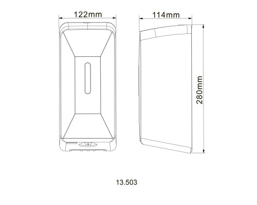 Дозатор сенсорний для антисептика/рідкого мила HOTEC 13.503 ABS White,1000мл,(DC 4*1.5V-тип C-LR14) - HOTEC