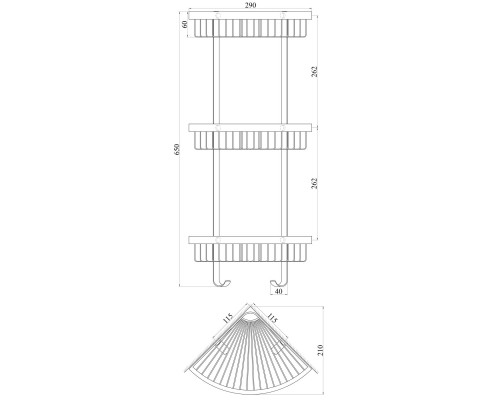 Поличка кутова TOPAZ 4115-3 - TOPAZ