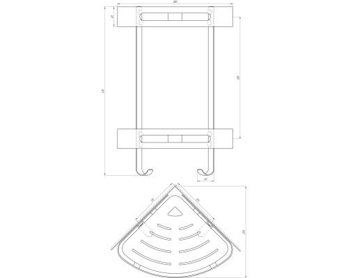 Полка подвійна кутова Globus Lux SQ9422 - Globus Lux