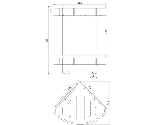 Полка подвійна кутова Globus Lux SS8422 - Globus Lux