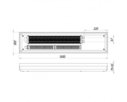 Конвектор ТС70-1500/200-Turbo-2sr (без решетки)