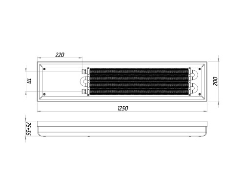 Конвектор ТС70-1250/200-Comfort-4bu (без решітки) - TEPLOWATT