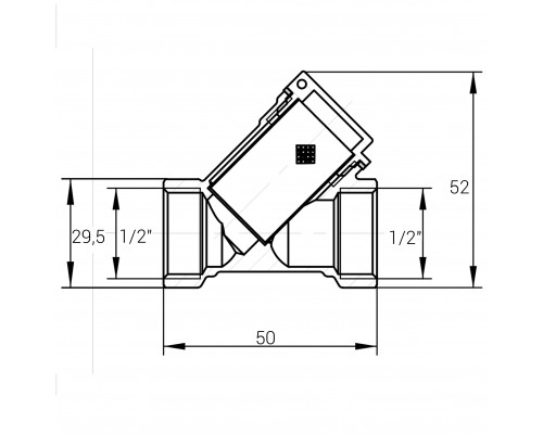 Фільтр грубої очистки латунний 1/2″ВР х 1/2″ВР ливарний Б3301А VA - VA