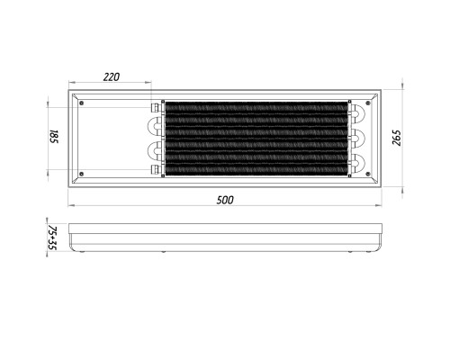 Конвектор ТС70-500/265-Comfort-6su (без решітки) - TEPLOWATT