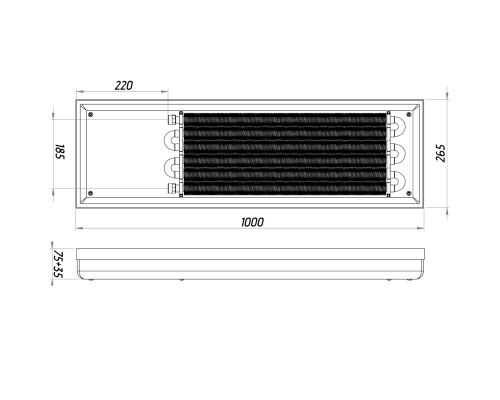 Конвектор ТС70-1000/265-Comfort-6su (без решітки) - TEPLOWATT