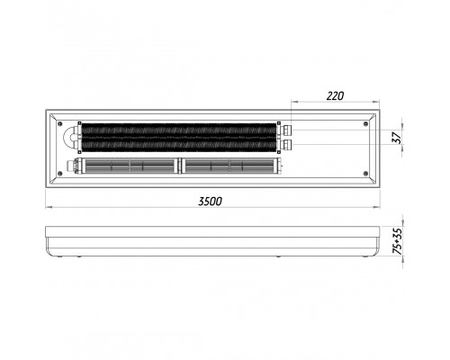 Конвектор ТС70-3500/200-Turbo-2br (без решітки) - TEPLOWATT